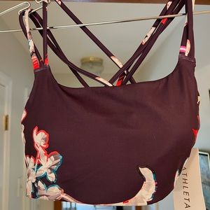 NWT Athleta Hyper Focused Floral Print Bra Size Medium